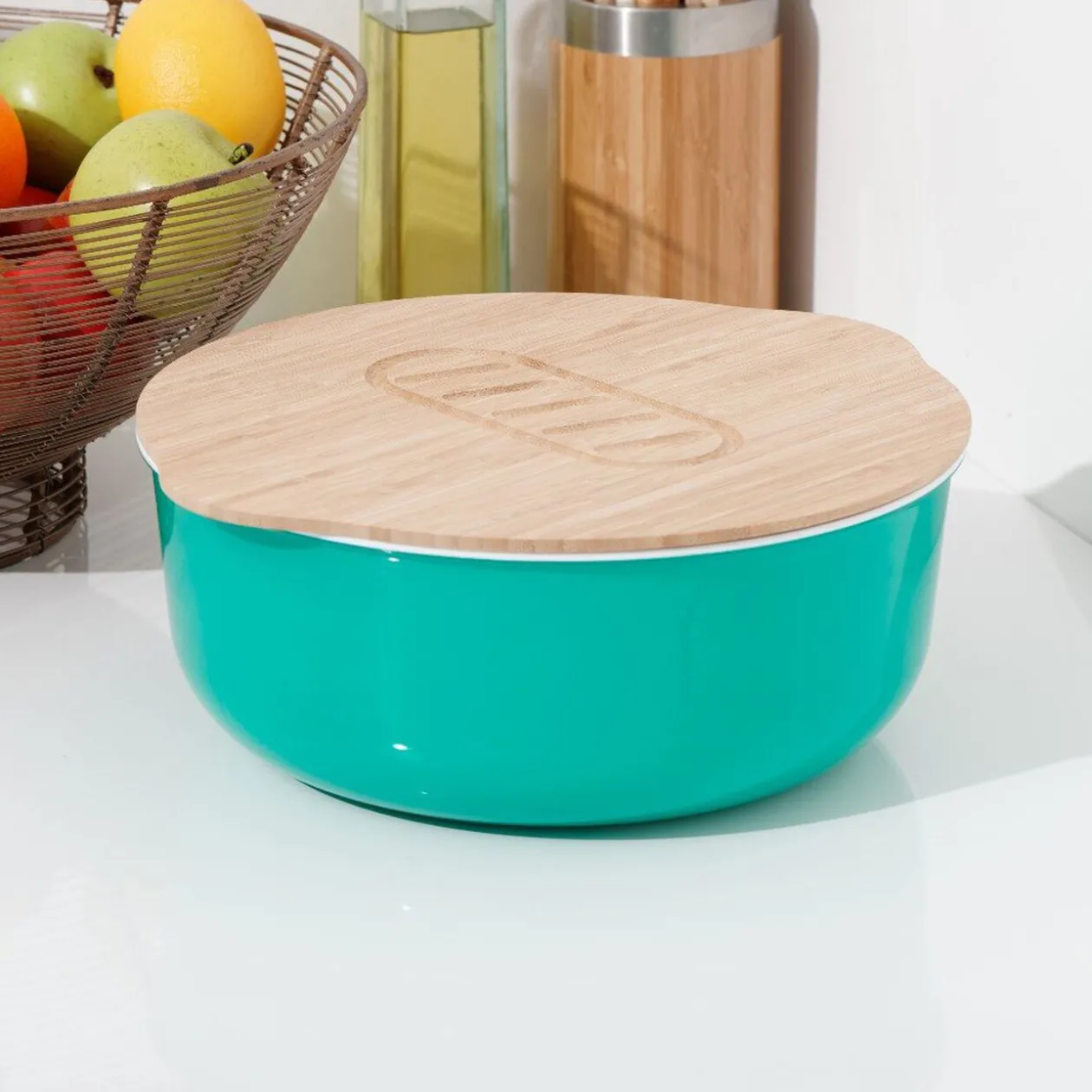 Saladier + couvercle 2 en 1 en bambou