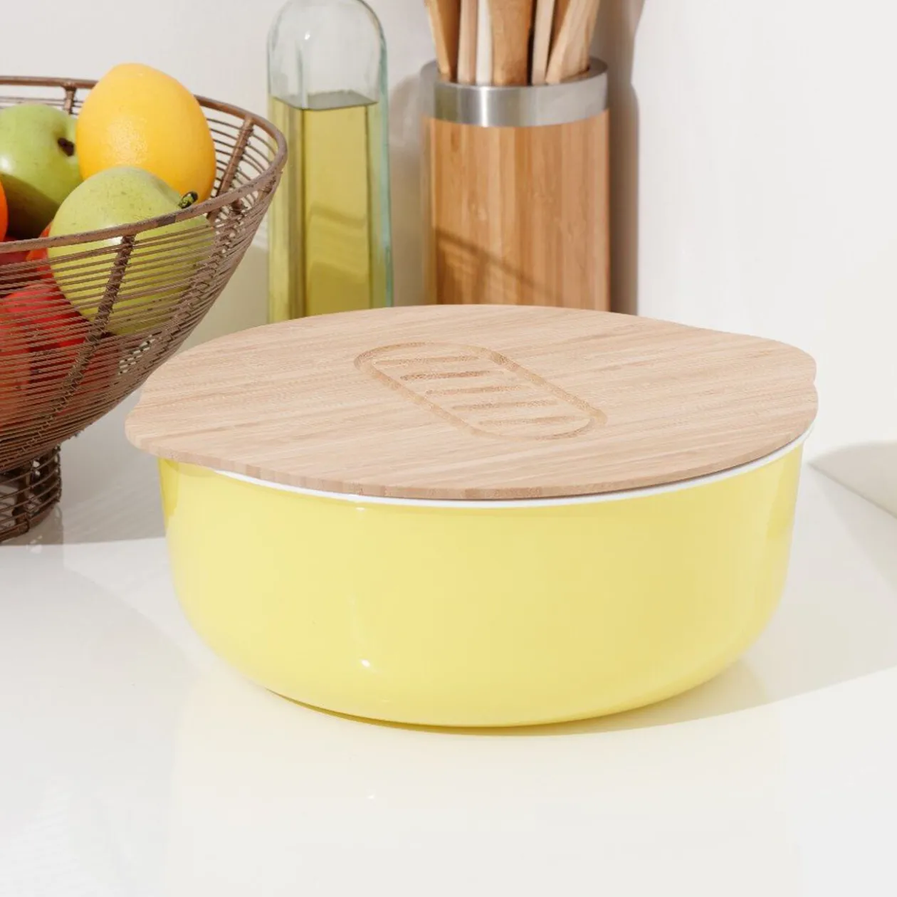 Saladier + couvercle 2 en 1 en bambou