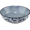 Saladier en porcelaine décor blanc et bleu