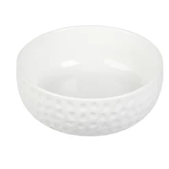 Saladier en porcelaine design martelé blanc