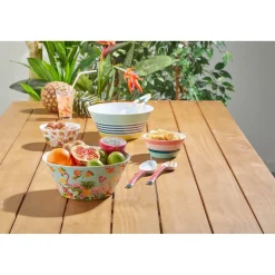 Saladier mélaminé Bayadère rayures multicolores