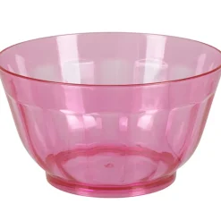 Saladier plastique rose transparent
