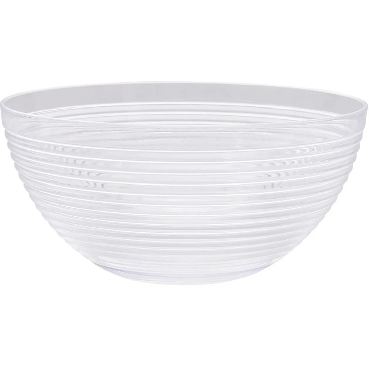 Saladier plastique strié noir transparent Ø17xH8,5cm