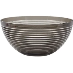 Saladier plastique strié noir transparent Ø17xH8,5cm
