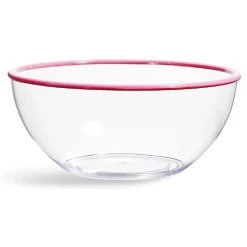 Saladier transparent au bord coloré