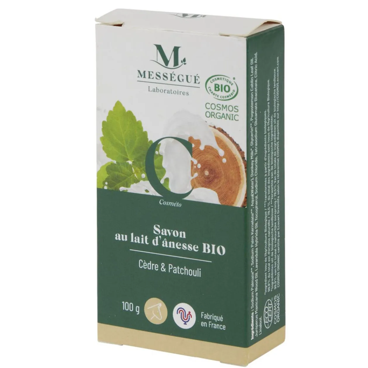 Savon lait anesse Cèdre Patchouli Mességué