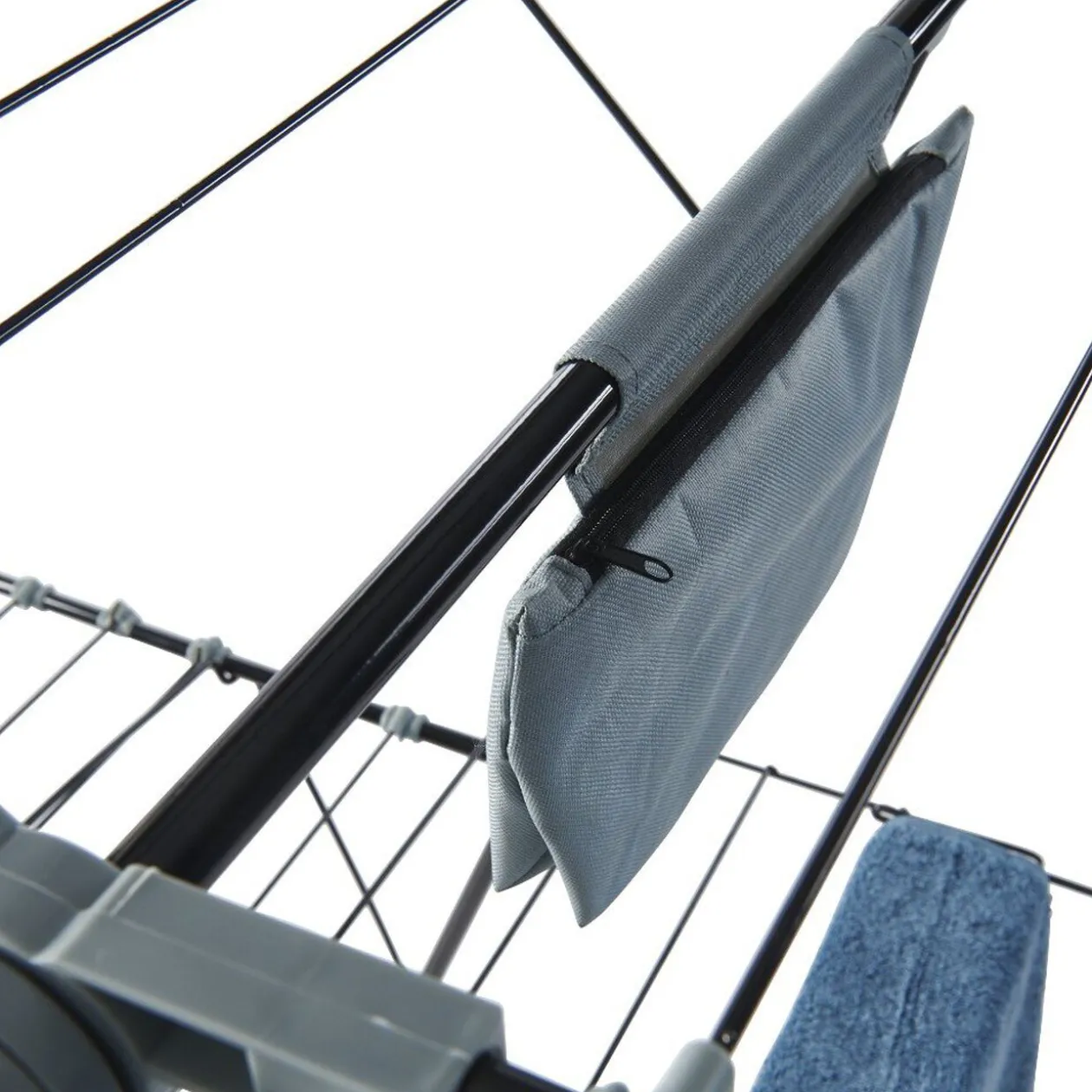 Séchoir horizontal 2 niveaux avec pochette 32 m gris et noir