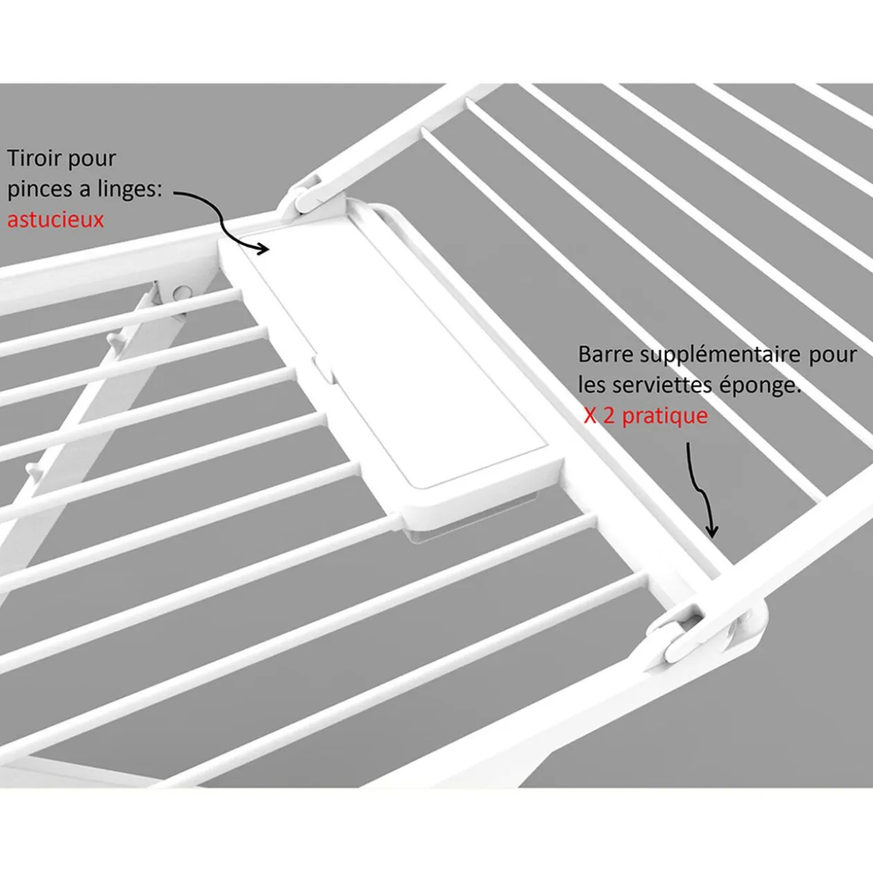 Séchoir pliable en résine étendoir à linge 21m
