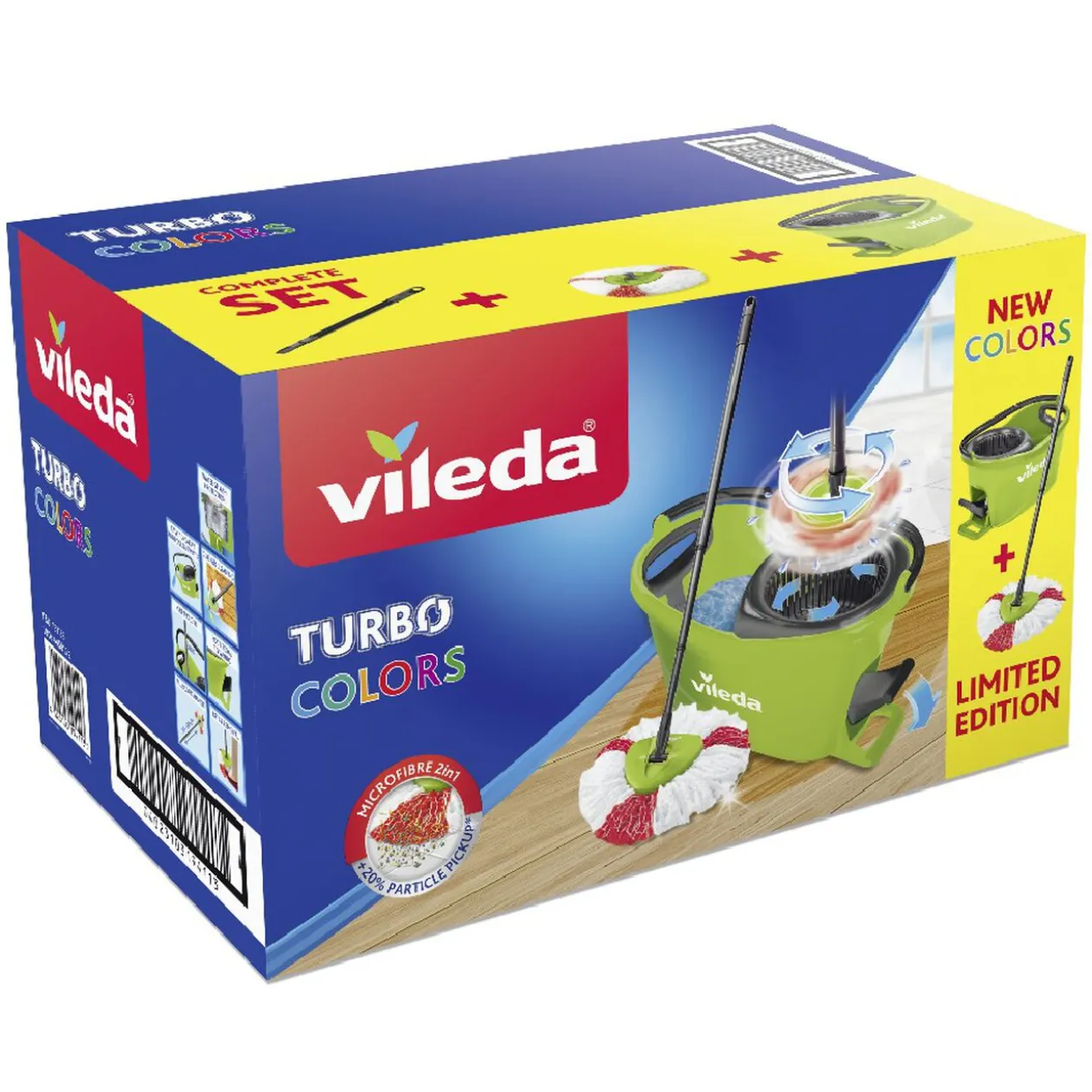 Seau essoreur à pédale avec serpillère Vileda Turbo Clean vert