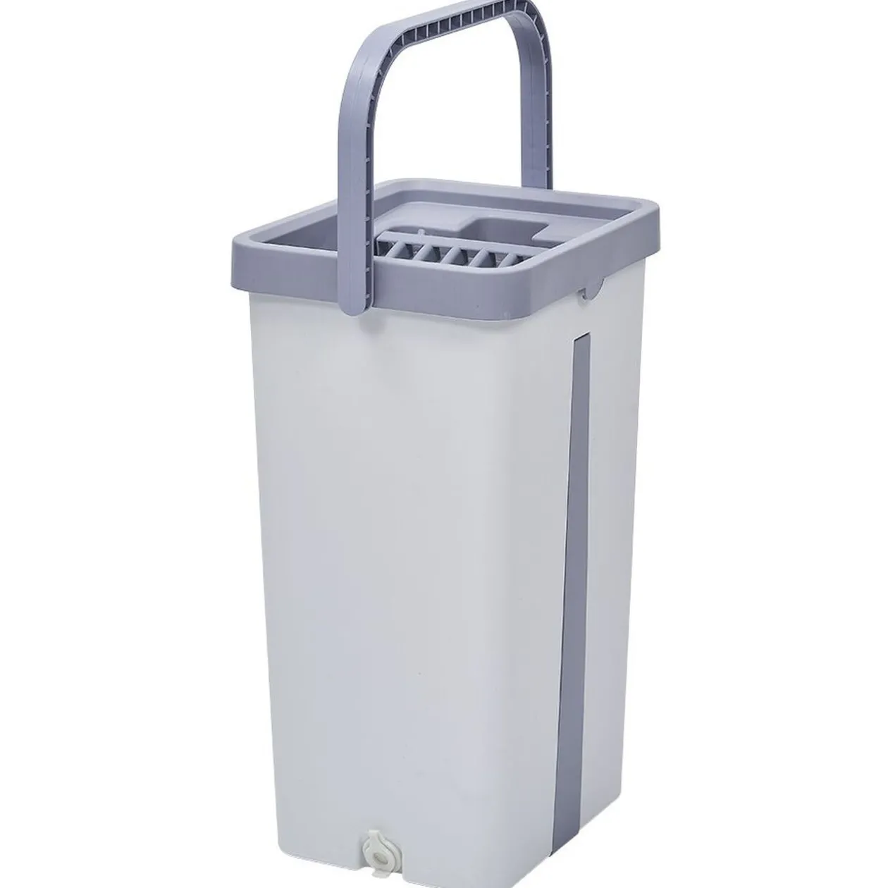 Seau essoreur avec balai plat pliable 8 L