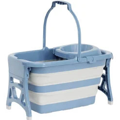 Seau essoreur rétractable 20L bleu
