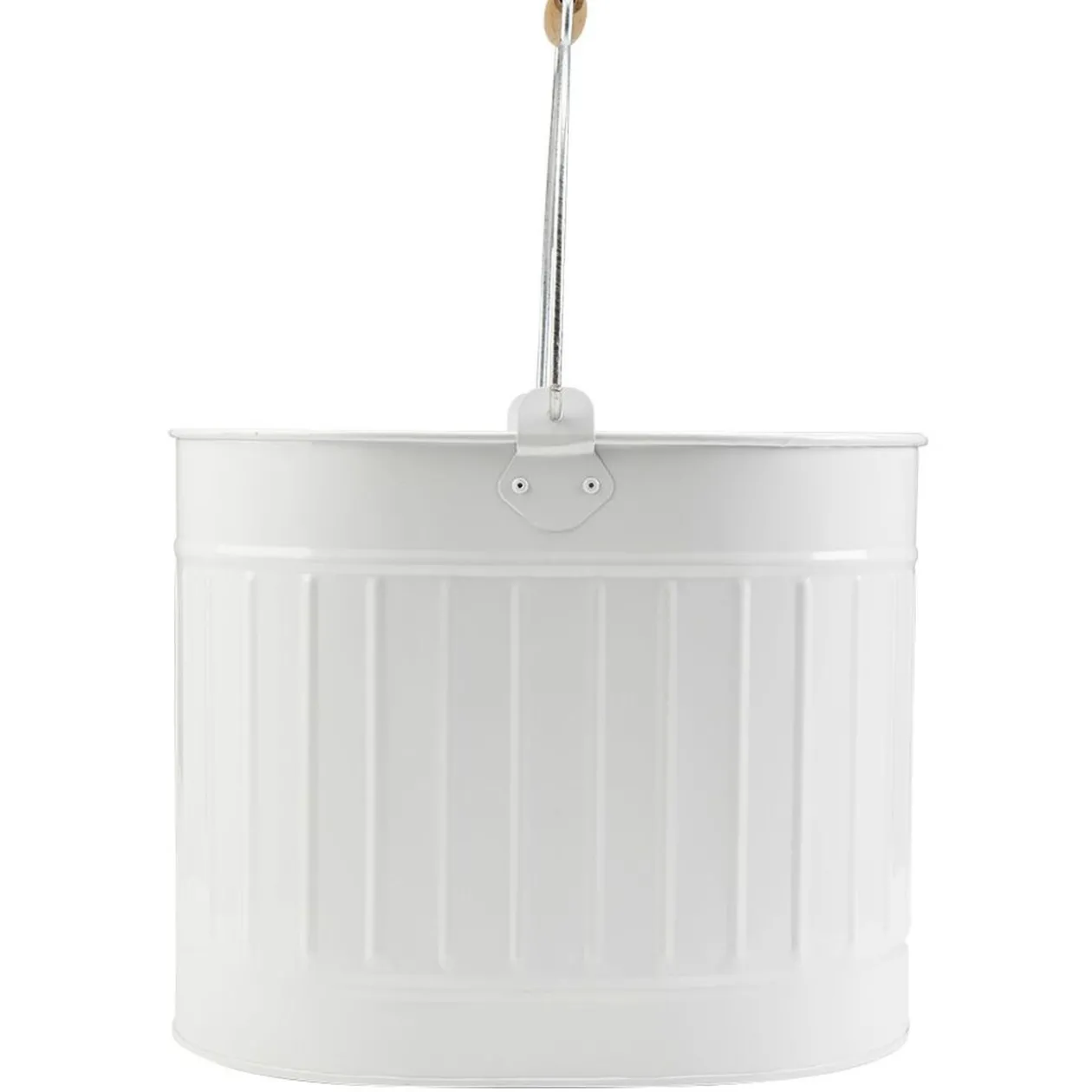 Seau essoreur vintage métal et bois anti corrosion 14L