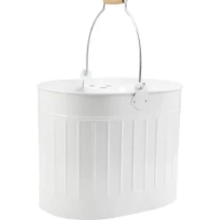 Seau essoreur vintage métal et bois anti corrosion 14L