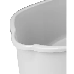 Seau rectangulaire en plastique blanc et gris