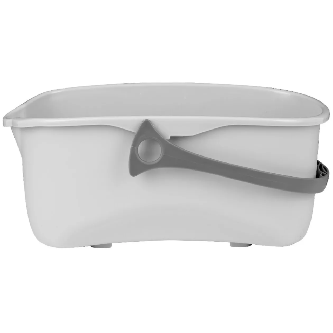 Seau rectangulaire en plastique blanc et gris