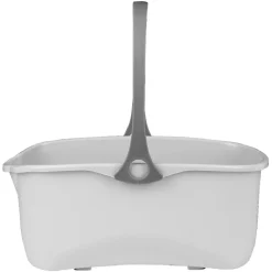 Seau rectangulaire en plastique blanc et gris