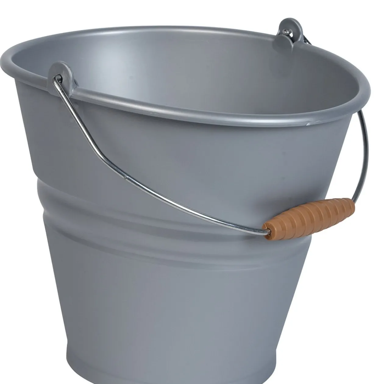 Seau rond plastique gris avec anse 10L