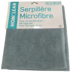 Serpillère en microfibre bleu