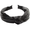 Serre tête gros noeud simili cuir noir