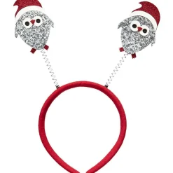 Serre tête Noël design pingouin rouge et argenté