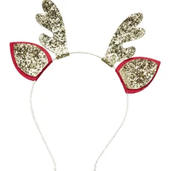 Serre tête Noël design renne rouge et doré pailleté