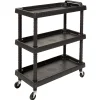 Servante à roulettes résine étagère ajustable noir
