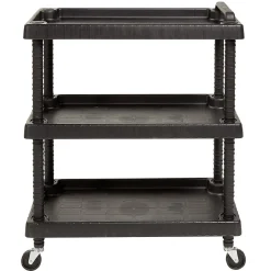 Servante à roulettes résine étagère ajustable noir