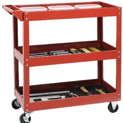 Servante d'atelier chariot 3 niveaux rouge