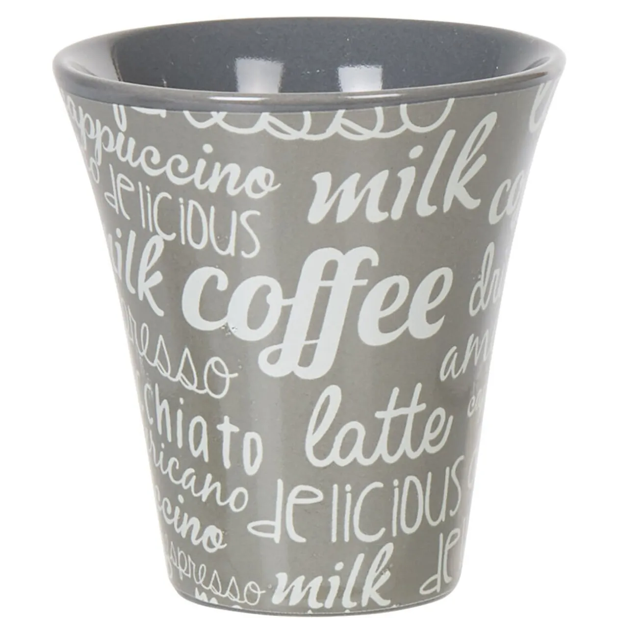 Service à café faïence ardoise gris blanc 6 personnes