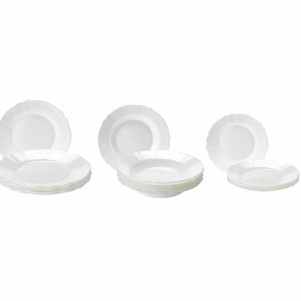 Service à vaisselle Louis XV Arcopal blanc 18 pièces