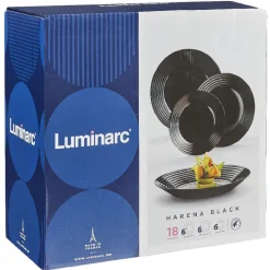 Service à vaisselle Luminarc Harena noir 18 pièces