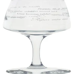 Service à verre transparent avec inscriptions phrases x12