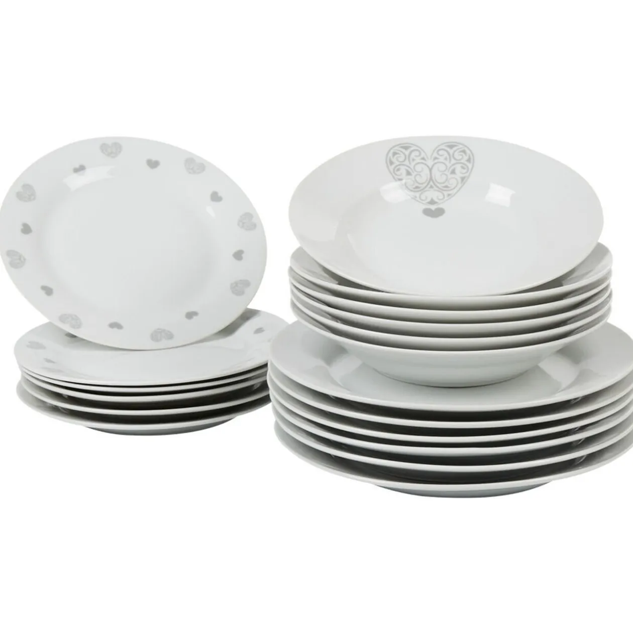 Service de table assiettes motif coeurs