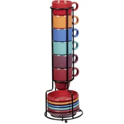 Service tasse à café et soucoupe avec support x6