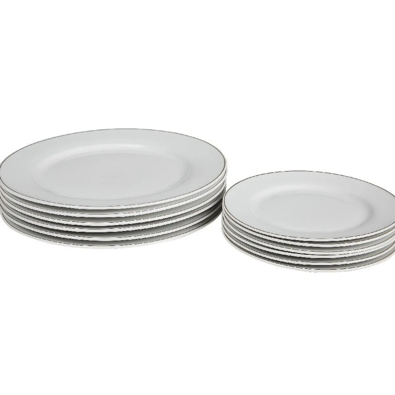 Service vaisselle 12 pièces blanc décor filet doré