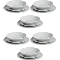 Service vaisselle 18 pièces céramique gris