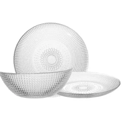 Service vaisselle en verre transparent
