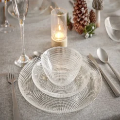 Service vaisselle en verre transparent