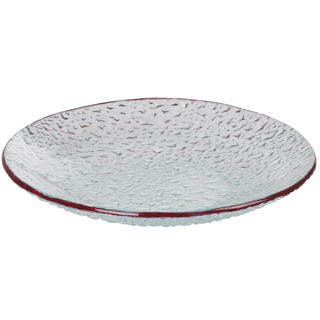 Service vaisselle rond en verre rouge transparent 18 pièces