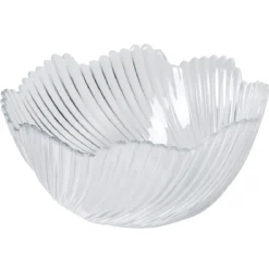 Service vaisselle transparent strié 18 pièces Marmara