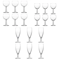 Service verre à pied ballon et flûte 18 pièces