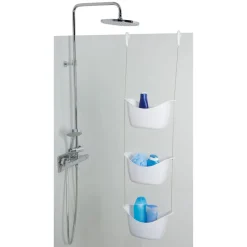 Serviteur de douche blanc 3 bacs