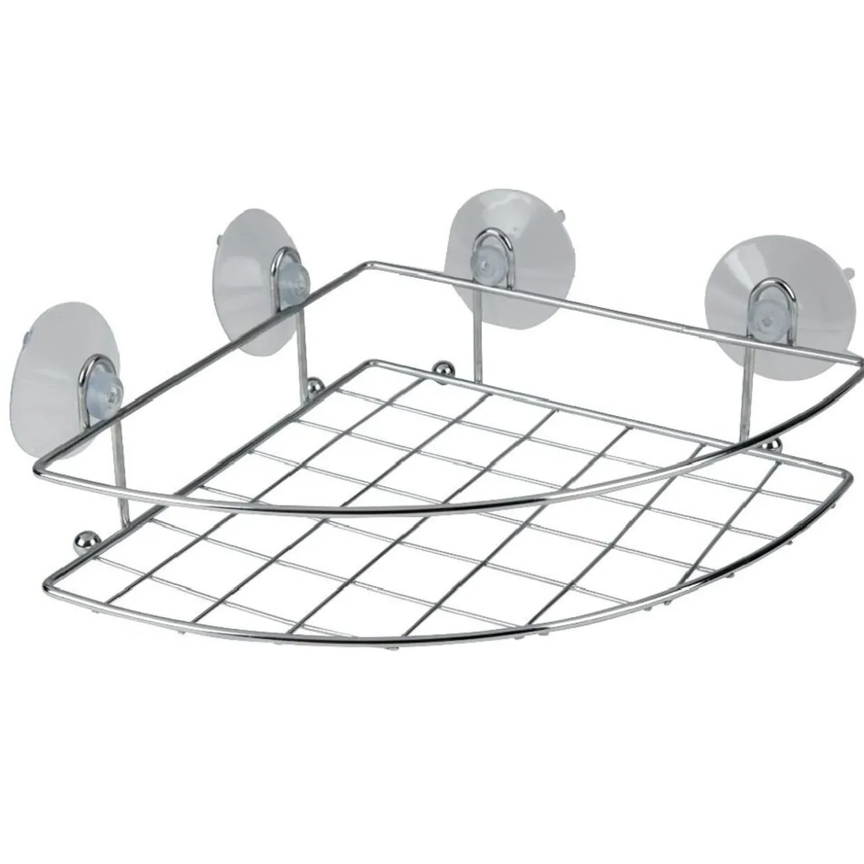 Serviteur de douche d'angle fixation ventouses aluminium