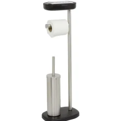 Serviteur WC 3 en 1 avec brosse dérouleur et support compartimenté