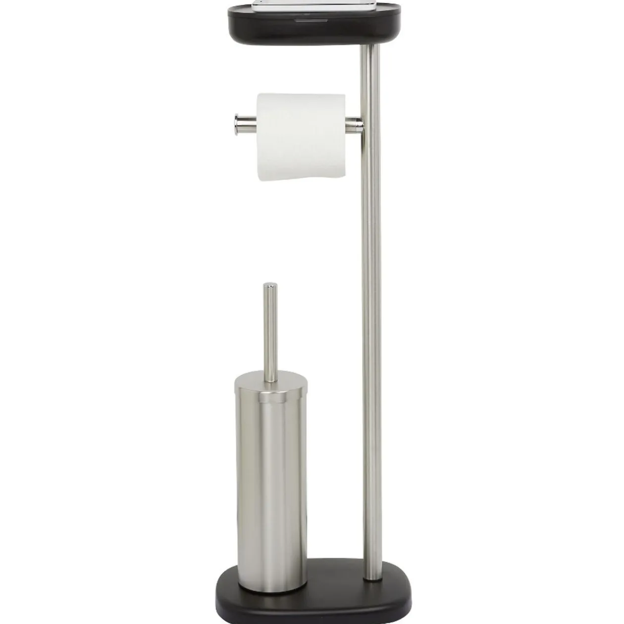 Serviteur WC 3 en 1 avec brosse dérouleur et support compartimenté