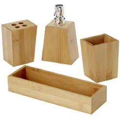 Set accessoires de salle de bain en bambou