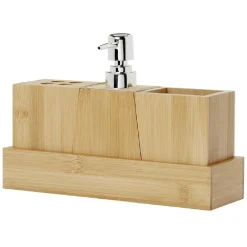 Set accessoires de salle de bain en bambou