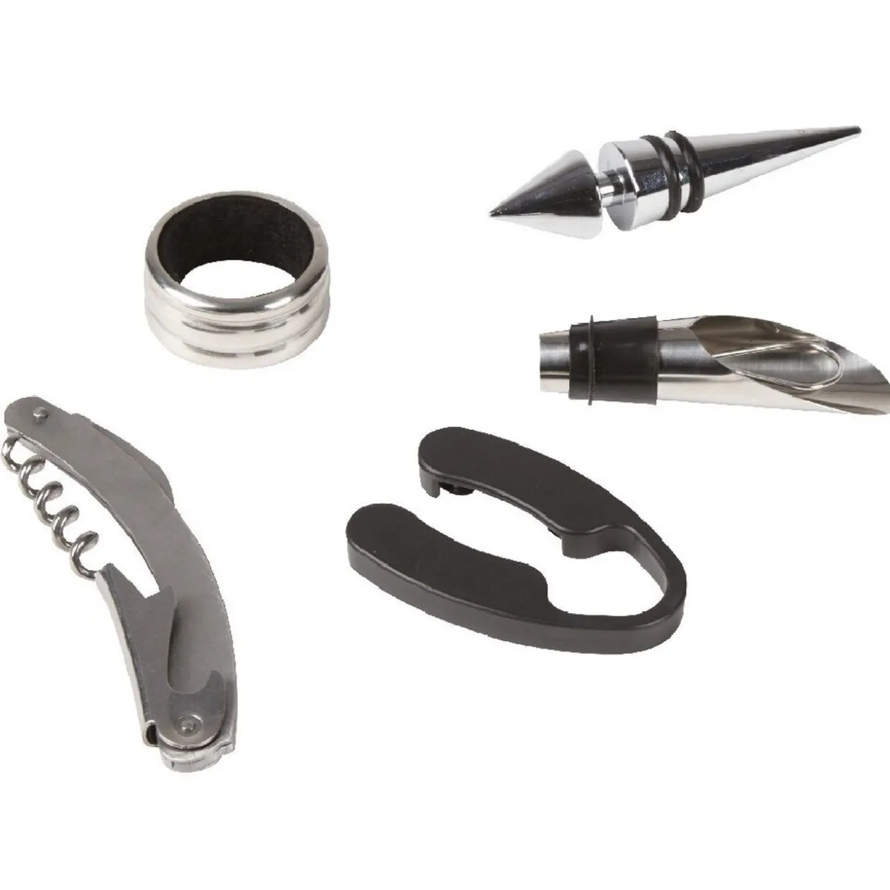 Set accessoires vin en forme de bouteille