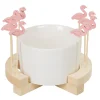 Set apéritif Aloha coupelle et pique flamant rose x 8