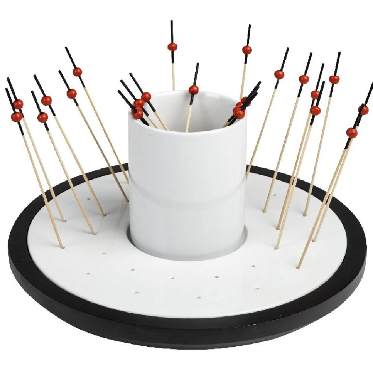 Set apéritif tournant noir et blanc 24pcs